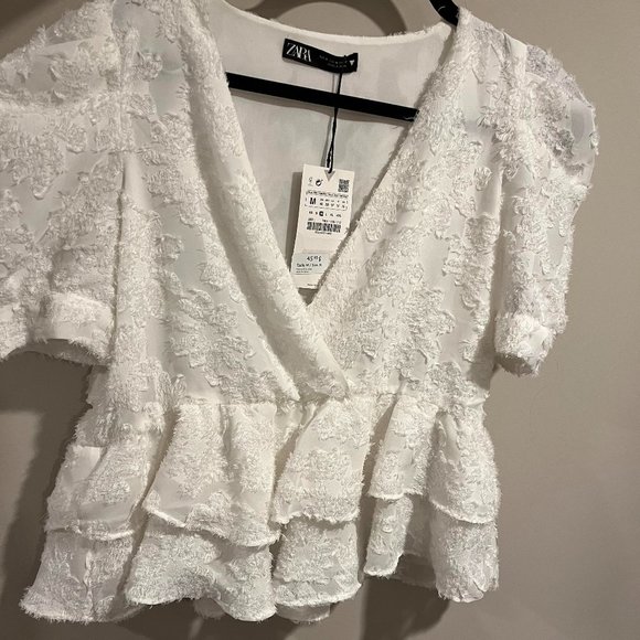 NWT ZARA Textured Voluminous Top - Picture 5 of 5